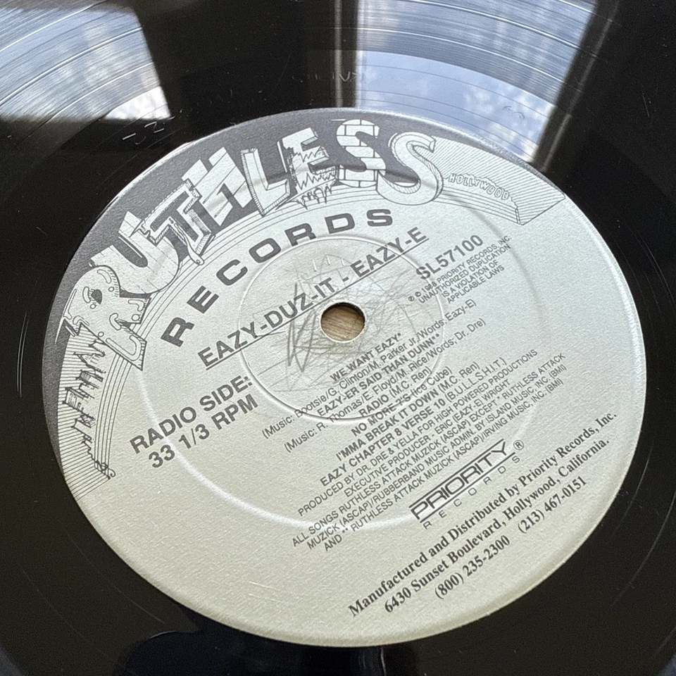 1988 Eazy-E / Eazy-Duz-It US Original 1st Press LP Ruthless Records SL 57100 - Image 4 of 4