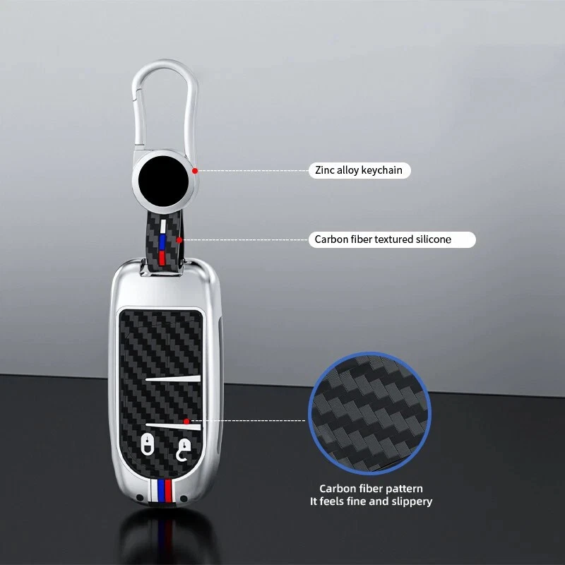 锌合金硅胶汽车钥匙链外壳 保护套 适用于吉普 Grand 克莱斯勒 道奇 — 第 4/4 张图片