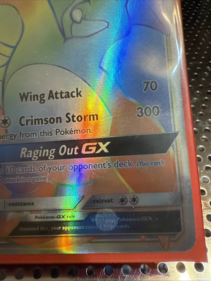 Charizard GX 150/147 LP Rainbow Secret Rare S&M Burning Shadows Pokémon TCG - Image 3 of 4