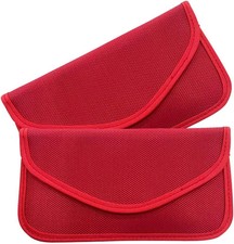2PCS Faraday Signal Blocking Bag, Key Fob Protector, RFID Pouch Red