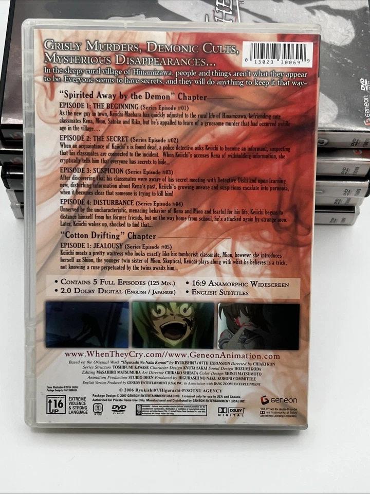 Higurashi: When They Cry DVD Set (Volumes 1-6) Geneon Anime - Image 4 of 4