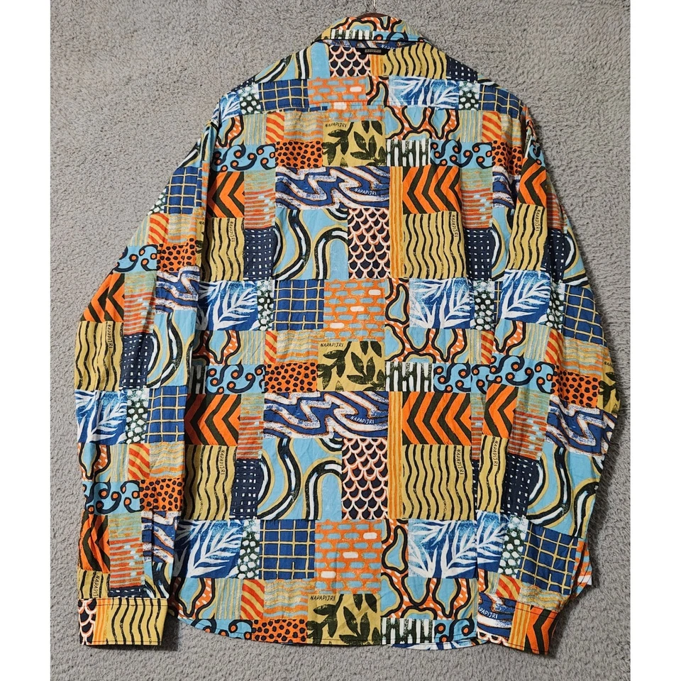 Camisa Napapijri Courma Patchwork Geográfico Manga Larga Con Botones XL Calce Ajustado Foto 4 de 4