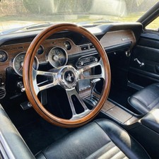 14 Real Wood Steering Wheel For Classic Ford Mustang Gt 1967 1968 1969 Vintage