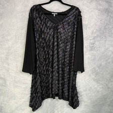 Essentials Metallic Tiered Ruffle Tunic top W...