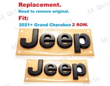 Matte Black Front Hood Rear Tailgate Jeep Emblem 2021 Up Grand Cherokee 2 Row