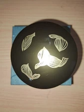 Lacquerware Incense Container Lotus Design 2.5in Unused
