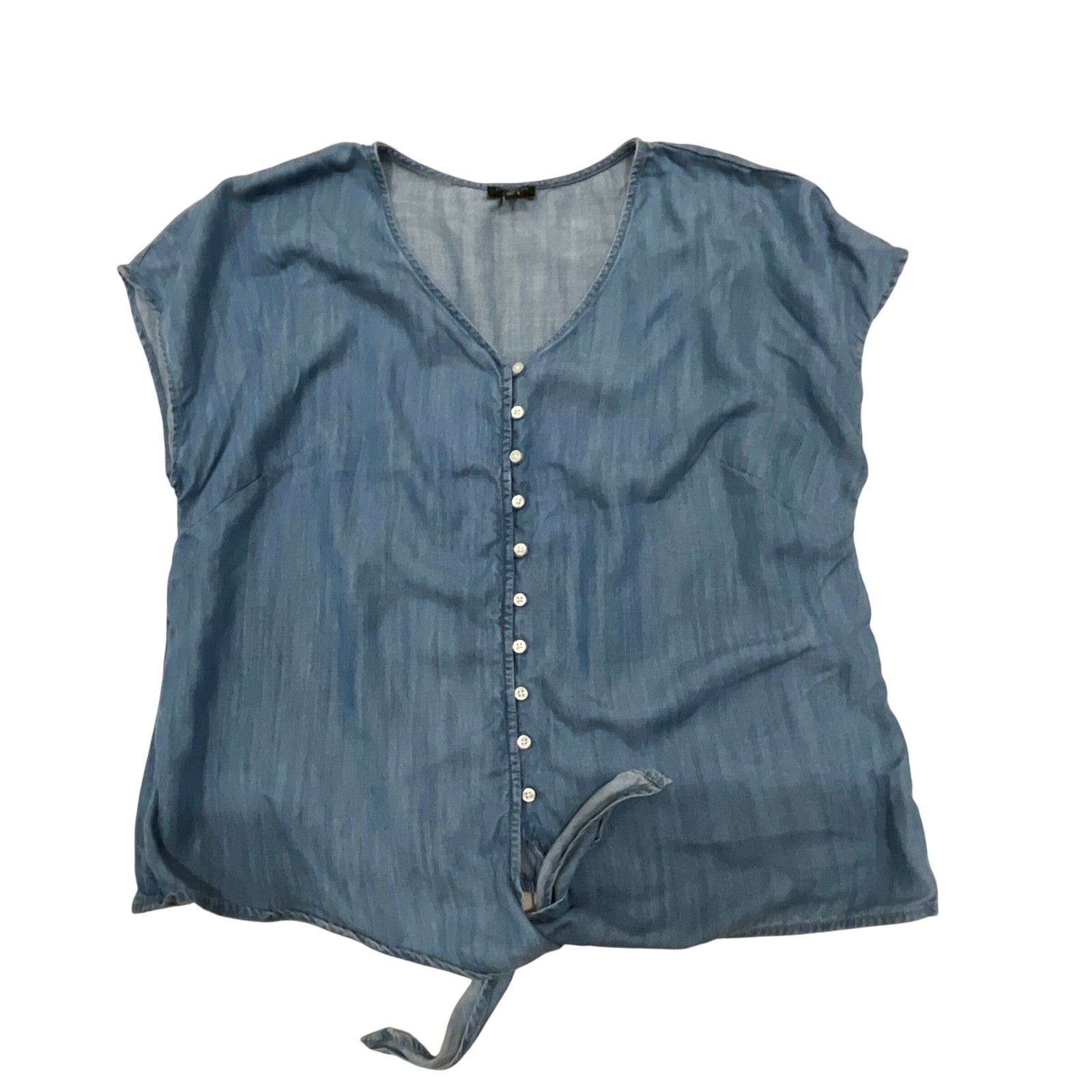 Talbots Women's Chambray Button-Down Tie-Front To… - image 4