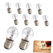 Pack-10 Car 1157 Brake Light Bulb, P21/5W BAY15D Dual Contact High, 10 PCS White