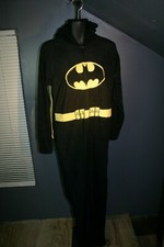 BATMAN Union Suit Mens Medium M One Piece Batman Pajamas Costume Cape PJ's NWT 