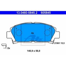 ATE Bremsbeläge 13.0460-5845.2 Bremsklötze für Toyota Avensis Station Wagon