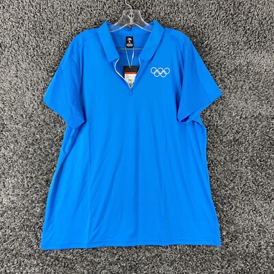 NEW ANTA Athletic Polo Mesh Sleeves Blue Women s 3XL