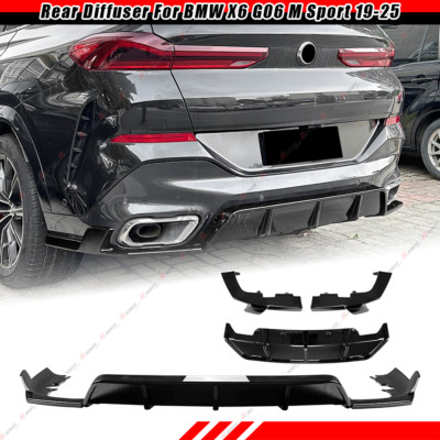 Fits 2019-2026 BMW G06 X6 M Sport MP Style Gloss Black Rear Diffuser ABS 3PCS