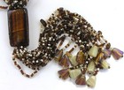 Vintage Estate Multi Strand Seed Bead Tassel Necklace 26" With 6 1/2" Drop Glass — photo 2