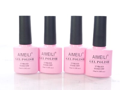 AIMEILI Soak Off U V LED Nude Gel Nail Polish Natural Sheer Pink Nail Polish ...