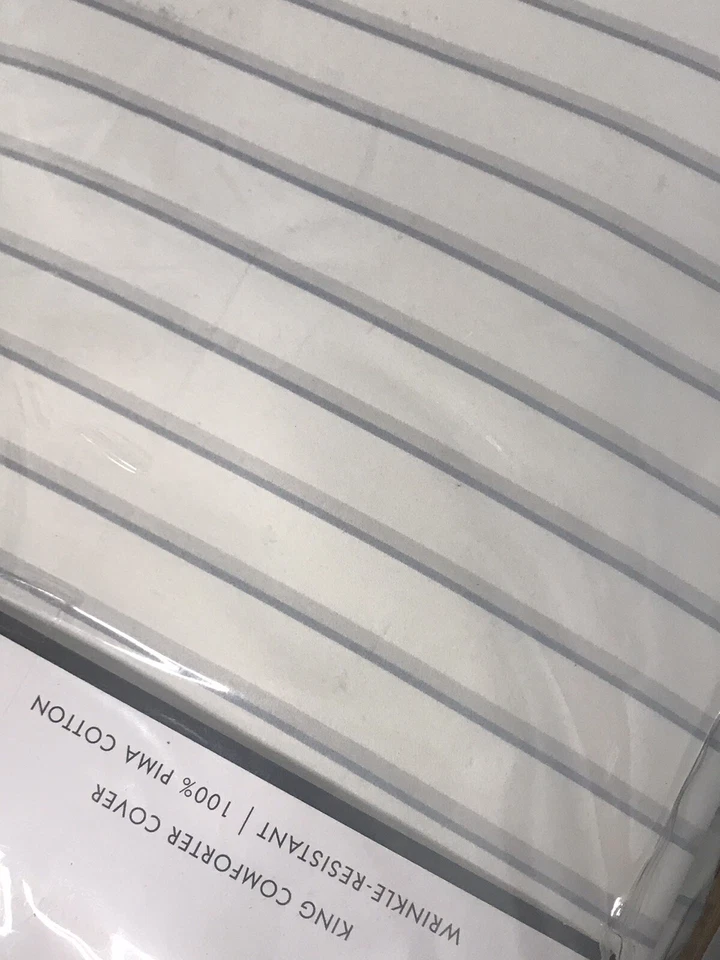 Hotel Collection Current King Duvet Blue Striped Comforter Cover - Image 4 of 4