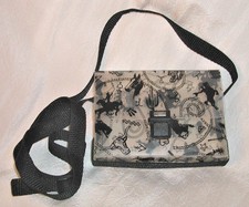 Vtg 1992 TRAFFIC Equestrian Horses Laurenesque Country Clear Vinyl Nylon Bag 90s