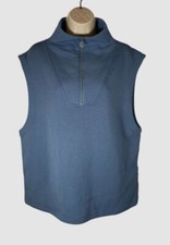 Varley Women's Blue Collared Quarter Zip Magnolia Tank Top Size L