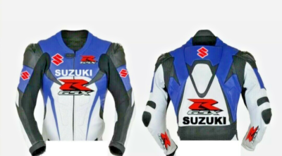 Suzuki GSXR Motorcycle Leather Riding Jacket Motorbike Racing