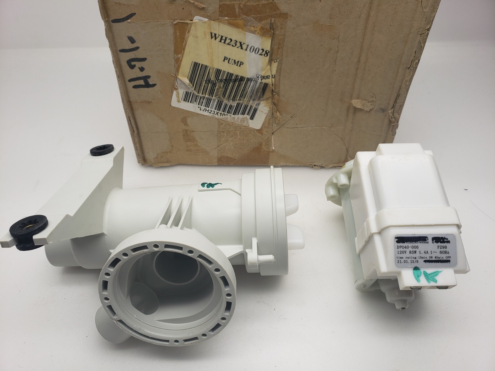 WH23X10028 Genuine OEM GE Washer Water Drain Pump Assembly eBay