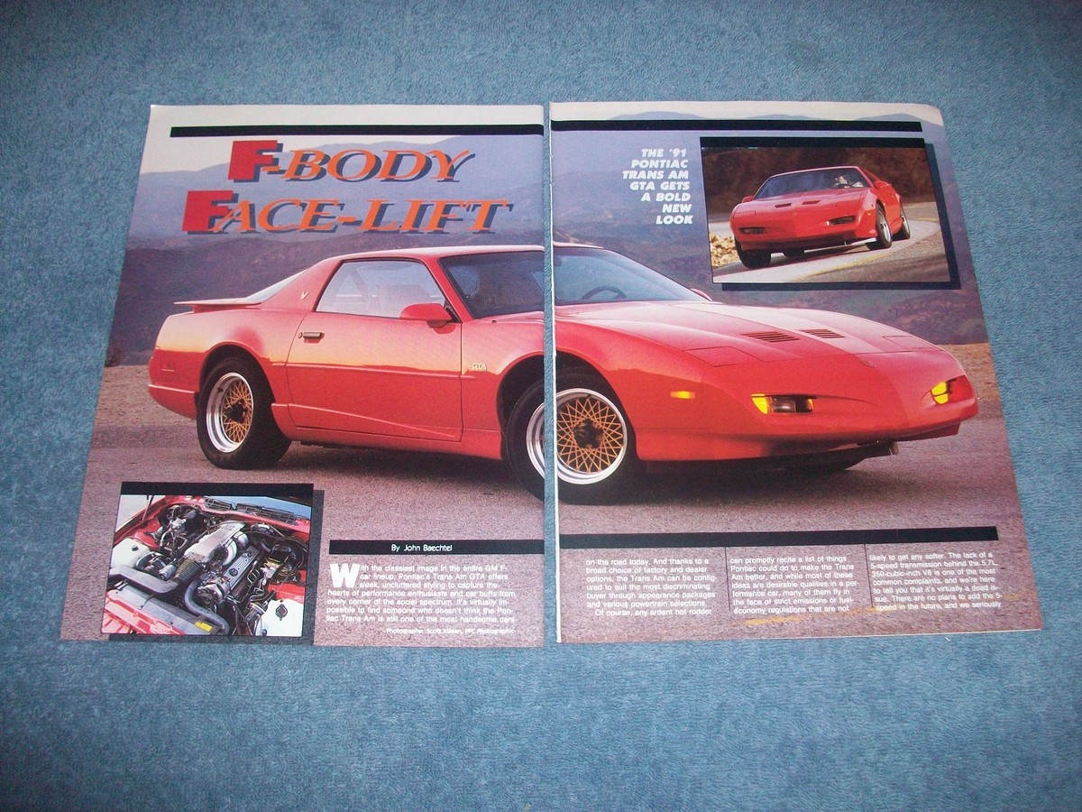 1991 Pontiac Firebird Trans Am GTA Vintage Info Article 