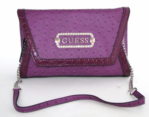 Nuevo Guess Marciano Melina púrpura Avestruz De Cuero Cadena de hombro Bolso  De Mano | eBay