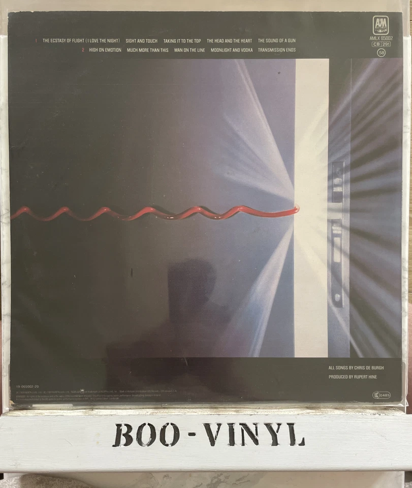 CHRIS DE BURGH MAN ON THE LINE VINYL LP +INNER LYRIC SLEEVE 1984 A&M EX/VG+ - Image 2 of 4