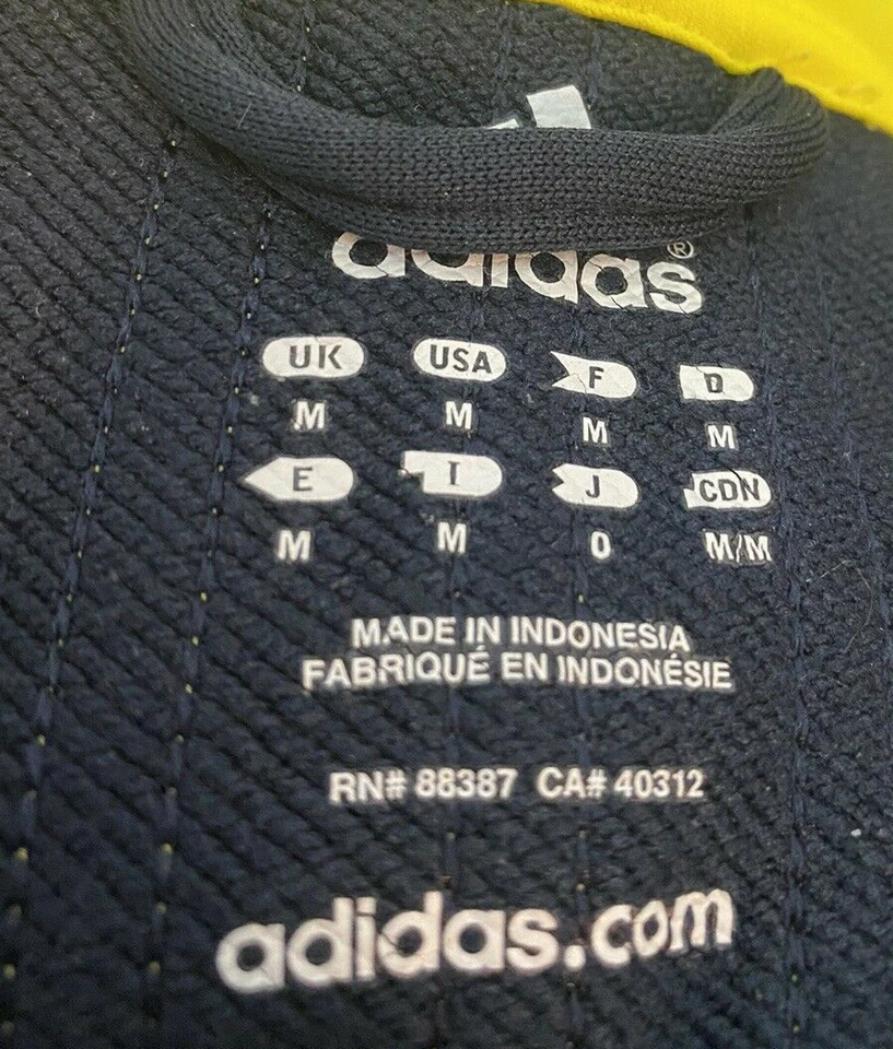 Adidas Men's Navy & Yellow Quarter Zip Pullover - Size Medium - Image 3 of 4