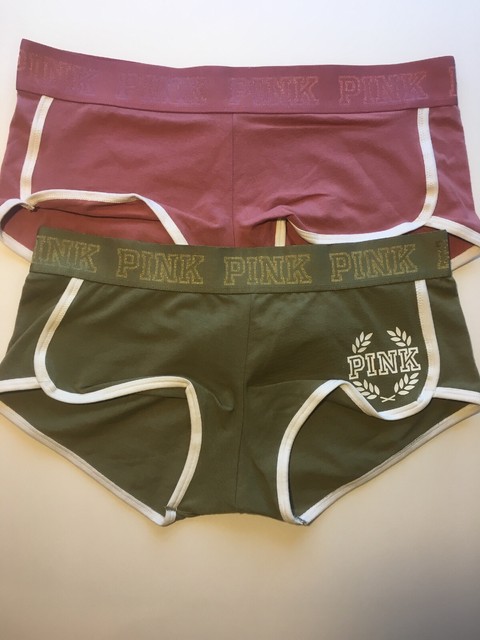 Victoria Secret Pink Logo Boyshorts Shortie Panty Lg Soft