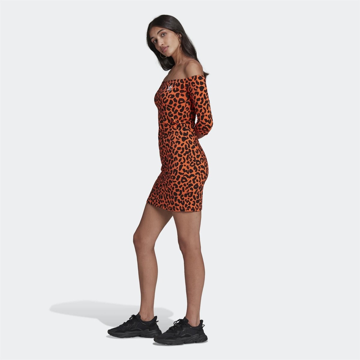 ワンピース *Adidas*adidas*Adidas* Original long sleeve mini dress orang adidas ORIGINALS X RICH MNISI WOMEN'S LEOPARD PRINT DRESS