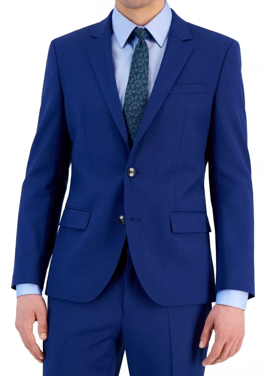 New Hugo Boss Slim-Fit Wool Blend Blue Superflex Stretch Suit New Hugo Boss Slim-Fit Wool Blend Blue Superflex Stretch Suit