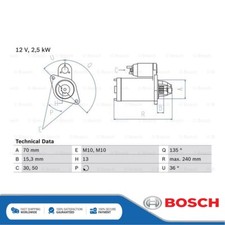 Fits Mercedes C-Class Sprinter E-Class GLC Vito Starter Motor Bosch #1