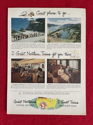 Vintage 1952 Printanzeige Great Northern Railway Werbung