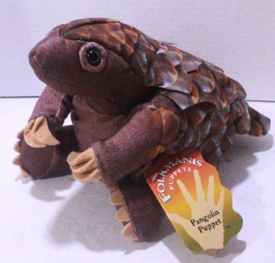 Folkmanis Pangolin Hand Puppet 6'' Plush  Brown NEW