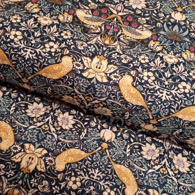 William Morris Strawberry Thief Quilten Patchwork Blaugrün Mini Baumwolle Stoff