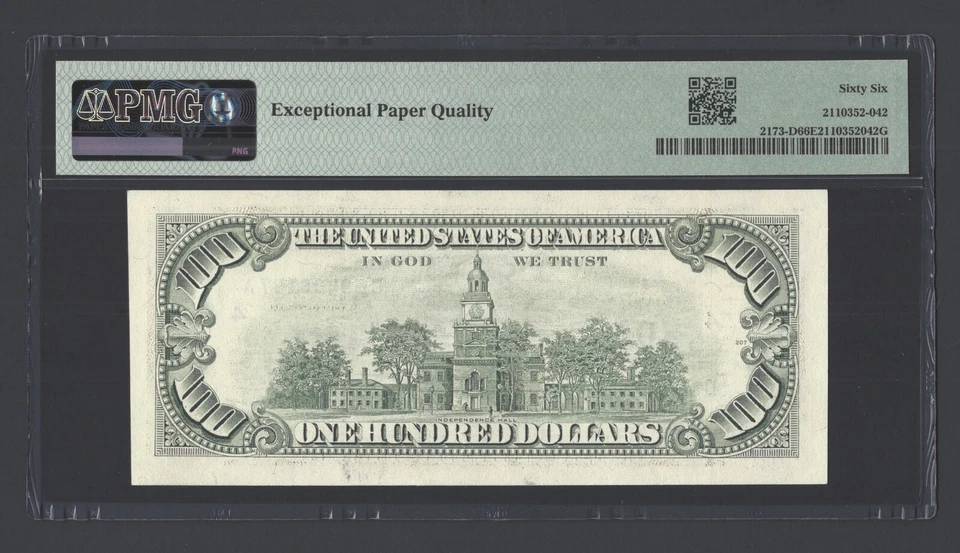 United States-Federal Reserve 100 Dollars 1990 Fr#2173-D (DA Block) UNC Grade 66 - Image 2 of 2