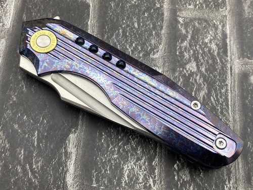 TwoSun Folding Knife M390 Blade Titanium Handle Pocket Knife TS194-M390-Color - Picture 8 of 11