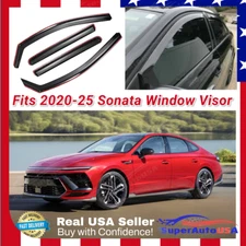 In-Channel Window Vent Visor Wind Sun Weather Shield For Hyundai Sonata 2020-25