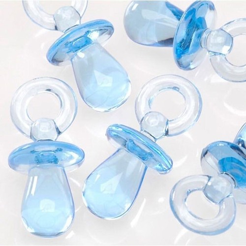 Drop, 100 Acrylic Transparent Blue Baby 12x22mm Pacifier Charms * - Picture 2 of 2