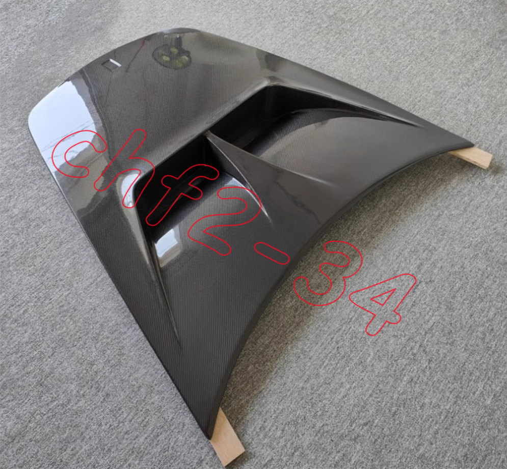 2004-2009 Real Carbon GT3 style Front Hood Vented Bonnet Cover For