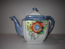 Vintage Japanese Lusterware Flowered Teapot Porcelain Landscape Brand New