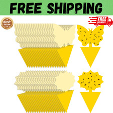 48PCS Sticky Fruit Fly Traps, Fungus Gnat Killer Trap use Indoor Outdoor