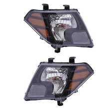 For 2009-2020 Nissan Frontier Black Headlights Halogen Headlamps Pair Left+Right
