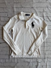 Polo Ralph Lauren Boys Big Pony Long Sleeve Polo Shirt White XS Little Boy