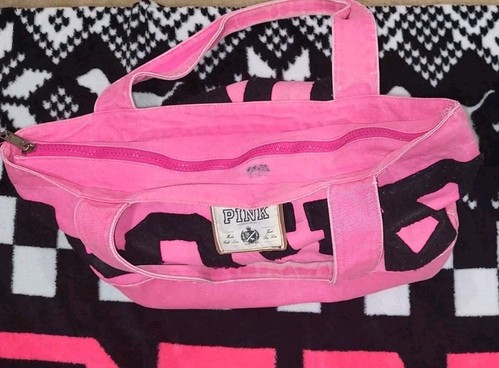 Victoria's Secret Pink Lot w/ Fleece Throw, 2-Plush Dogs, Handbag Neon PINK Logo - Picture 10 of 12