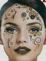 Brandsseller Gesichts-Tattoo Steam Punk - Aufkleber Set Klebetattoos TemporäRe