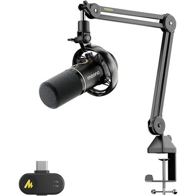 maono PD200W Hybrid Wireless Dynamic Podcast Microphone With Boom Arm