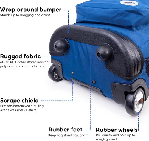 Spacious 20'' Rolling Backpack with Laptop Compartment - Perfect for Students - Picture 6 of 10