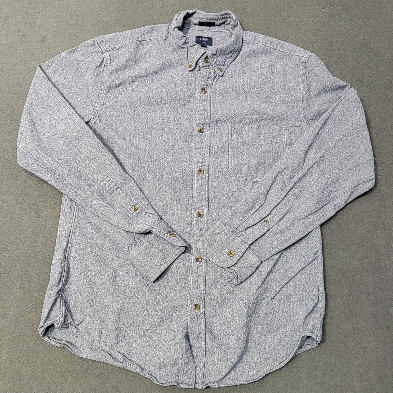 EUC J.Crew Jaspe Slim Fit Long Sleeve Button Down Shirt Mens Large Gray