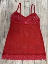 La Perla Studio Red Chemise Medium Mesh Lace Slip Babydoll Gown-Designed N Italy