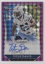 2015 Panini Prizm Rookie Signatures Violet Mosaic 31/50 Titus Davis Auto RC